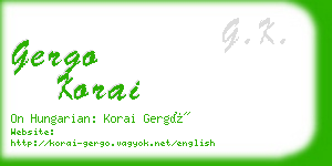 gergo korai business card